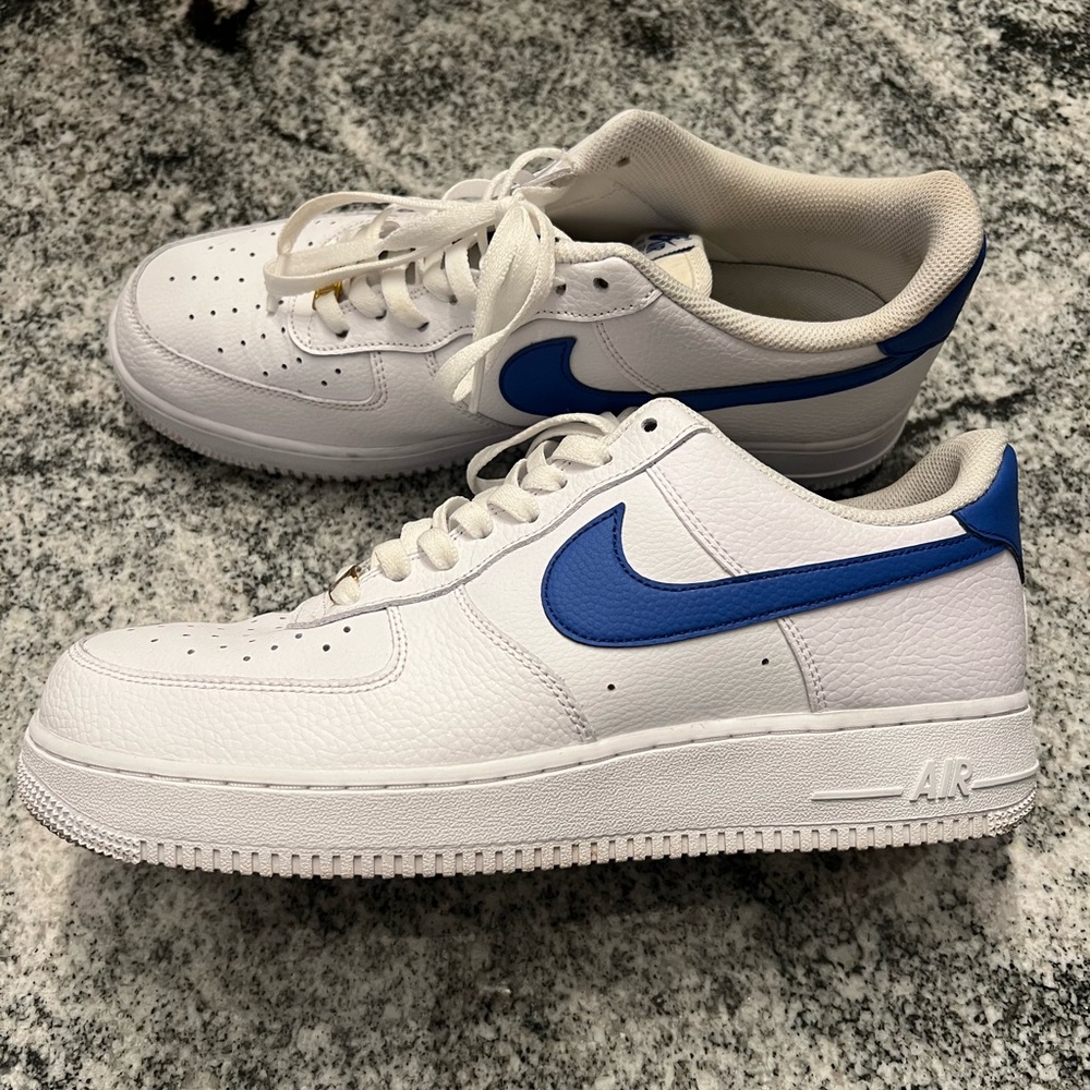 Nike Air Force 1 Low 'White Game Royal'. Worn once. Men size 11.
